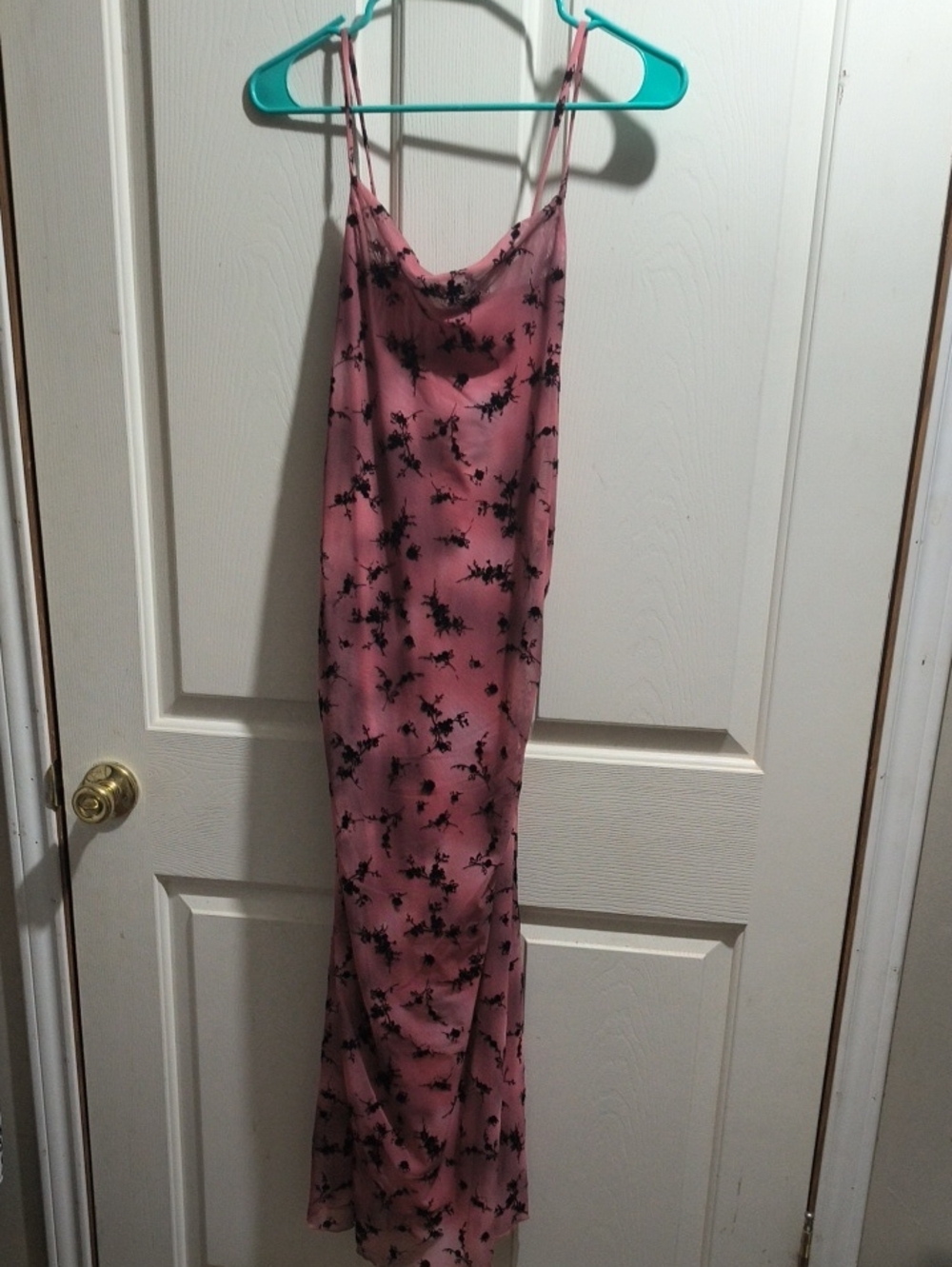 wild fable Pink Slip Maxi Dress with Black Floral Print